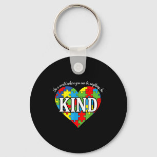 Be kind autism awareness shirt - cute puzzle heart key ring