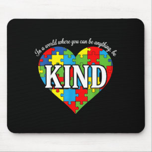 Be kind autism awareness shirt - cute puzzle heart mouse mat