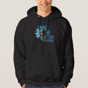 Be Kind Autism Awareness Sunflower Puzzle Ribbon Hoodie