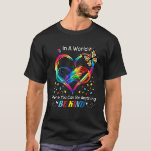 Be Kind Autism Butterfly Puzzle Infinity Heart Fea T-Shirt