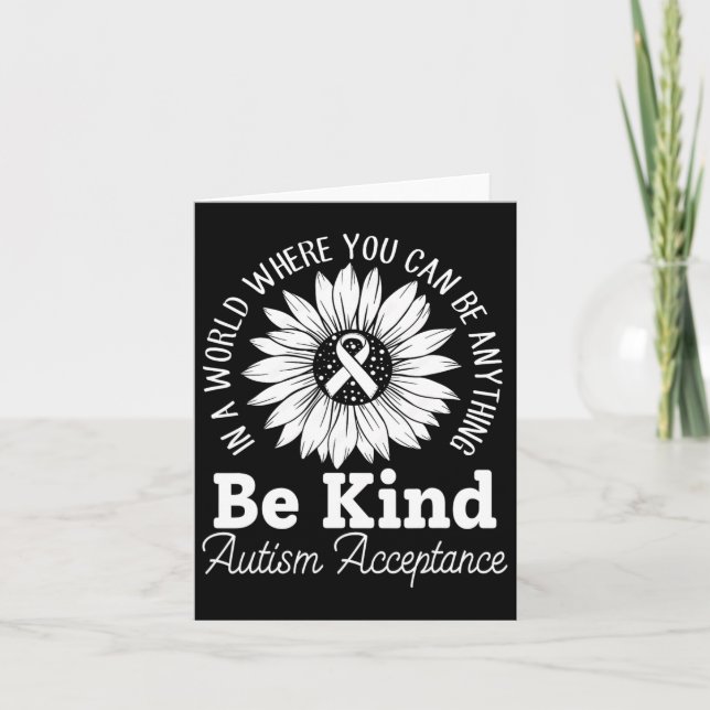 Be Kind Autism Red Instead - Acceptance Not Awaren Card (Front)