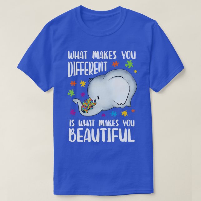 Be kind baby Elephant Mum autism Child Autism Awar T-Shirt (Design Front)