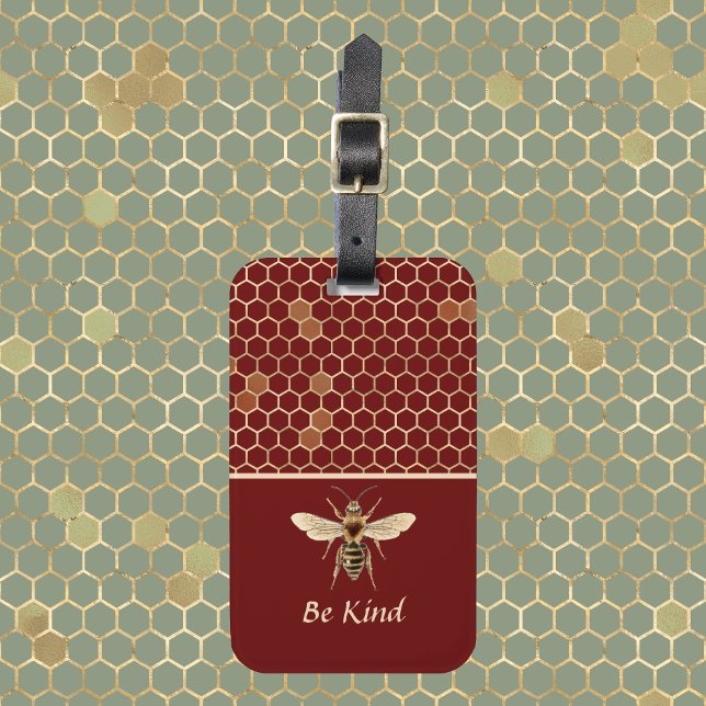 Be Kind Bee and Honeycomb Luggage Tag (Creator Uploaded)