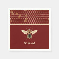 Be Kind Bee and Honeycomb on Burgundy