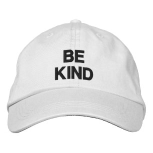 Be kind black and white custom text minimalist embroidered hat