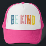 BE KIND black minimal bold type motivational quote Trucker Hat<br><div class="desc">by kat massard >>> WWW.SIMPLYSWEETPAPERIE.COM <<<</div>