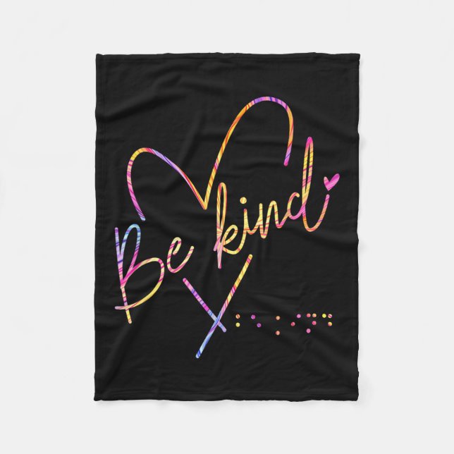 Be Kind Blind Awareness Braille  Fleece Blanket (Front)