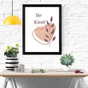 Be Kind Boho Abstract Shapes Wall Art Quote