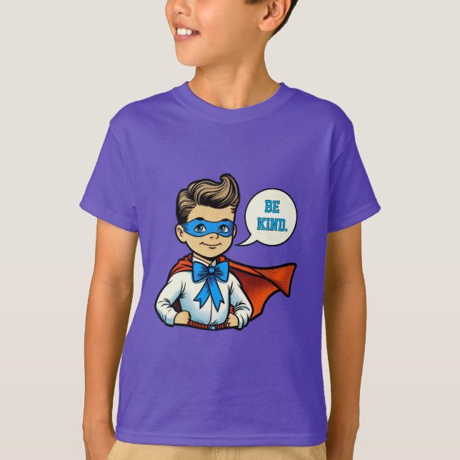 "Be Kind" Boys' Positive Message T-Shirt (Front)