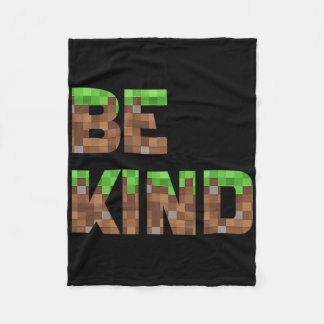 Be Kind Boys Teens Kids Pixel Video Game Kindness  Fleece Blanket