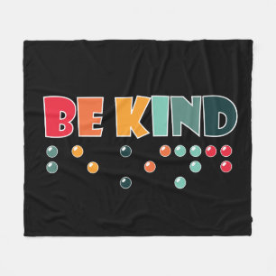 Be Kind Braille Literacy Blindness Awareness Fleece Blanket