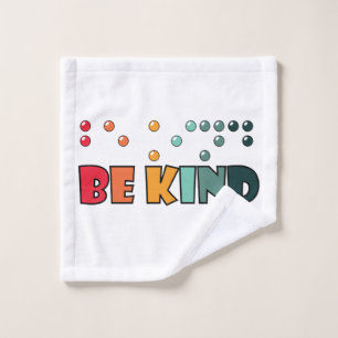 Be Kind Braille Literacy Blindness Awareness Wash Cloth
