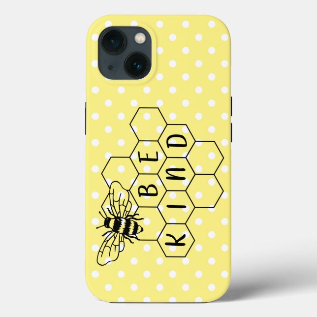 Be Kind Bumble Bee Yellow Polka Dot Case-Mate iPho Case-Mate iPhone Case (Back)