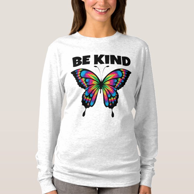 BE KIND BUTTERFLY LADIES  T-SHIRT  (Front)