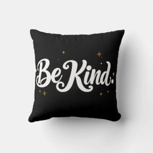 "Be Kind" Calligraphy Tee - Minimalist Black T-shi Cushion