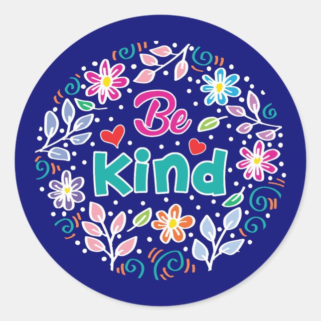 Be Kind Classic Round Sticker (Front)