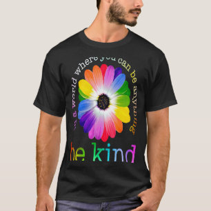 Be Kind Colorful Daisy Boho Rainbow Mental Health  T-Shirt