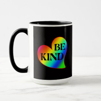 Be Kind Colorful Heart Rainbow  Mug