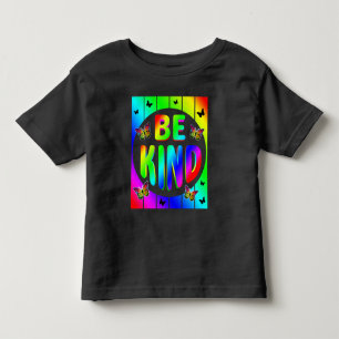 BE KIND COLORFUL RAINBOW BUTTERFLIES TODDLER T-Shirt