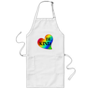 Be Kind Colourful Heart Rainbow Long Apron