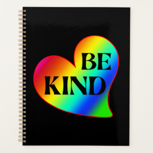 Be Kind Colourful Heart Rainbow  Planner