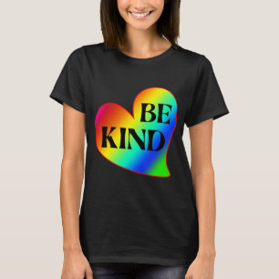 Be Kind Colourful Heart Rainbow T-Shirt
