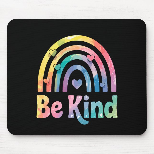 Be Kind Colourful Rainbow – Inspirational Positive Mouse Mat (Front)