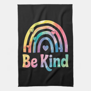 Be Kind Colourful Rainbow – Inspirational Positive Tea Towel