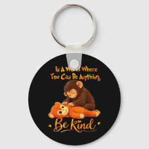 Be Kind Cute Baby Monkey Punch Team Key Ring