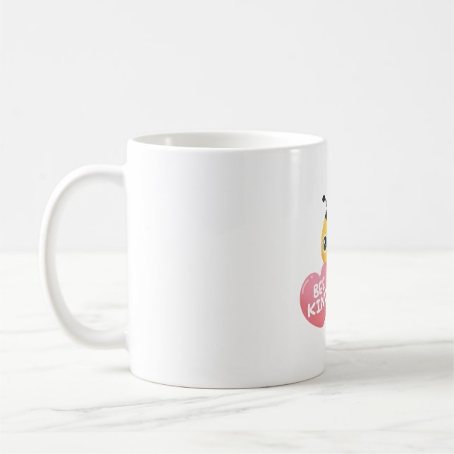 Be Kind, Cute Bee Kind Pun Coffee Mug (Left)