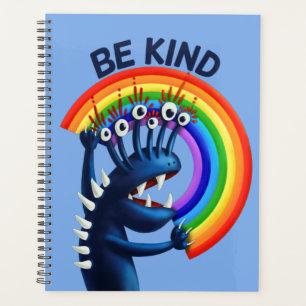 Be Kind - Cute Character Rainbow Positive Message Planner