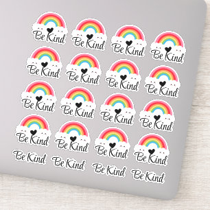 Be Kind Cute Rainbow Heart Sticker Pack