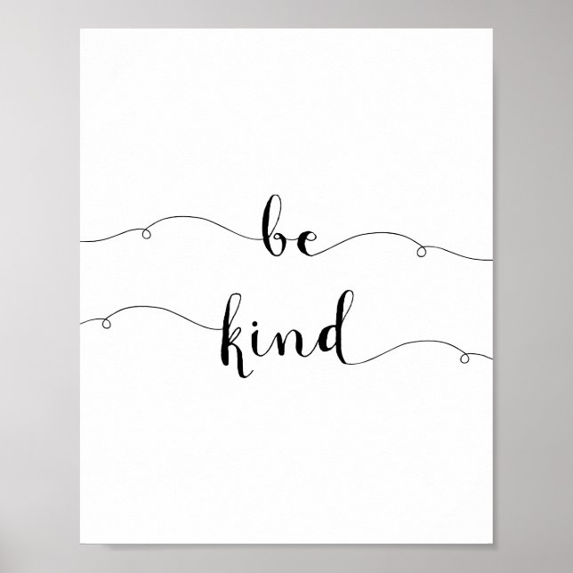 Be Kind Daily Inspirational Quote Poster (Front)