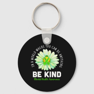 Be Kind Daisy Flower Mental Health Awareness Men W Key Ring