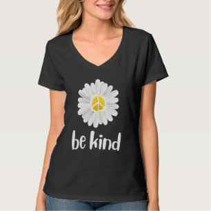 Be Kind Daisy Peace Sign Teacher Kindness Anti Bul T-Shirt
