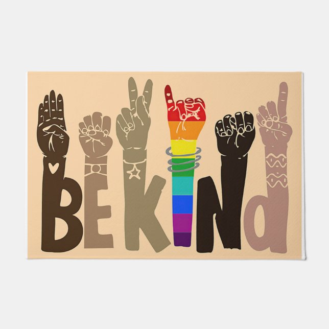 Be Kind Doormat, Lovely Colourful Mat (Front)