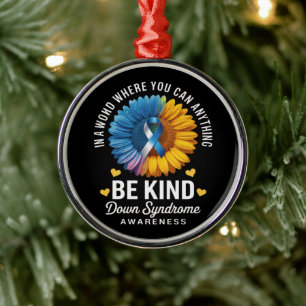 Be Kind Down Syndrome Awareness Metal Tree Decoration