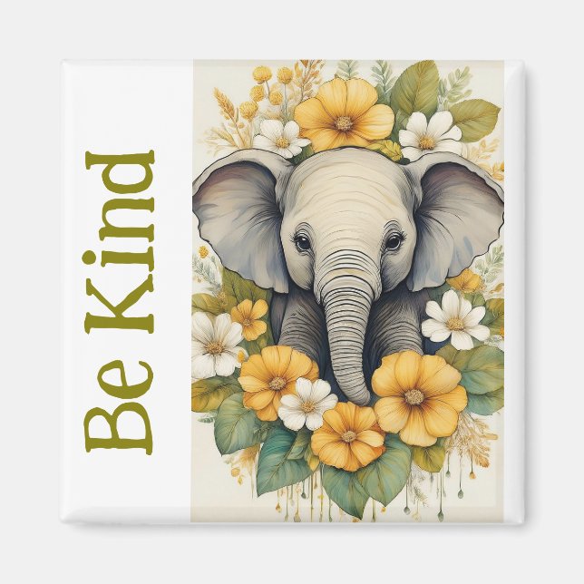 Be kind elephant magnet (Front)