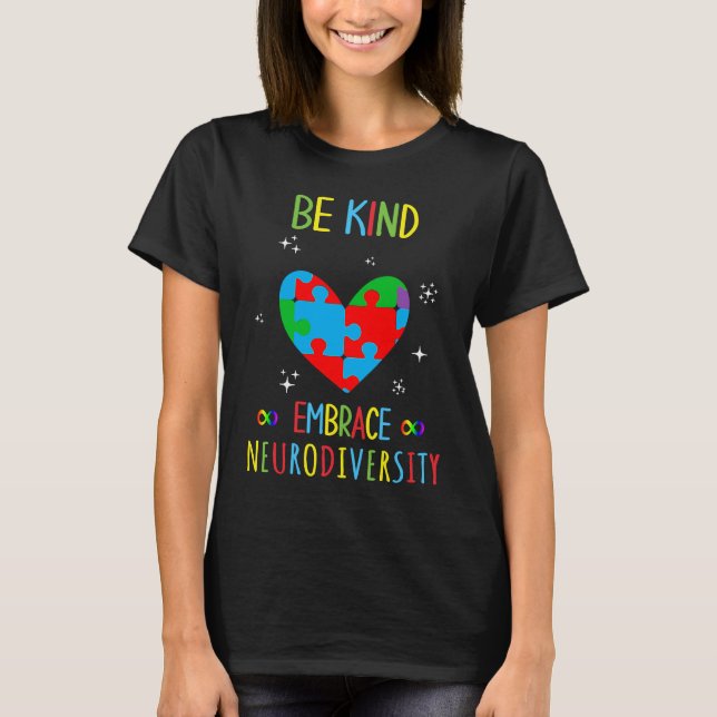 Be Kind Embrace Neurodiversity Puzzle T-Shirt (Front)