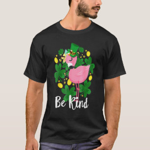 Be Kind Flamingo St Patrick Day Funny Pink Bird Au T-Shirt