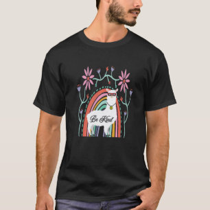Be Kind Flower Lama Animal Bohemian Rainbow Llama T-Shirt