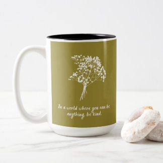 Be Kind Flower Two-Tone Coffee Mug