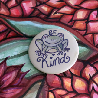 Be Kind Frog 6 Cm Round Badge