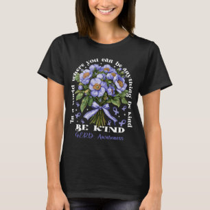 Be Kind GERD Awareness Periwinkle Floral Ribbon  T-Shirt
