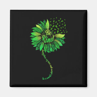 Be Kind Green Ribbon Sunflower Mental Health Aware Magnet
