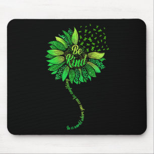 Be Kind Green Ribbon Sunflower Mental Health Aware Mouse Mat