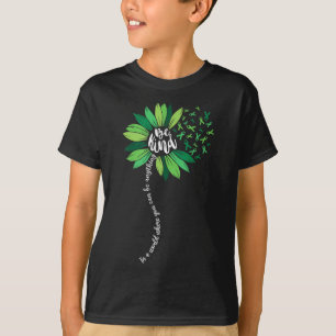 Be Kind Green Ribbon Sunflower Mental Health Aware T-Shirt