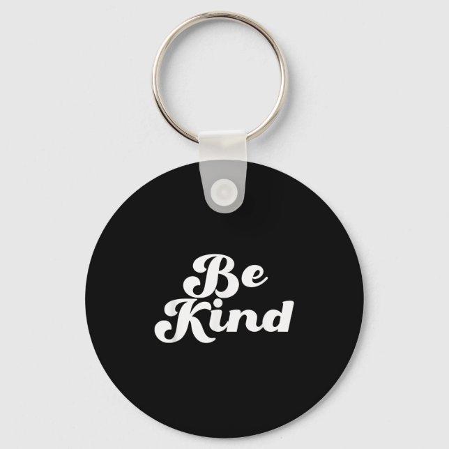 Be Kind Groovy Retro Positive Quote Design  Key Ring (Front)