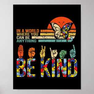 Be Kind Hand Sign Language Asl Puzzle Autism Aware
