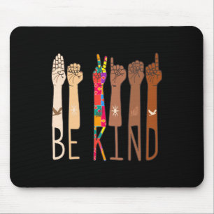 Be Kind Hand Sign Language Asl Puzzle Autism Aware Mouse Mat